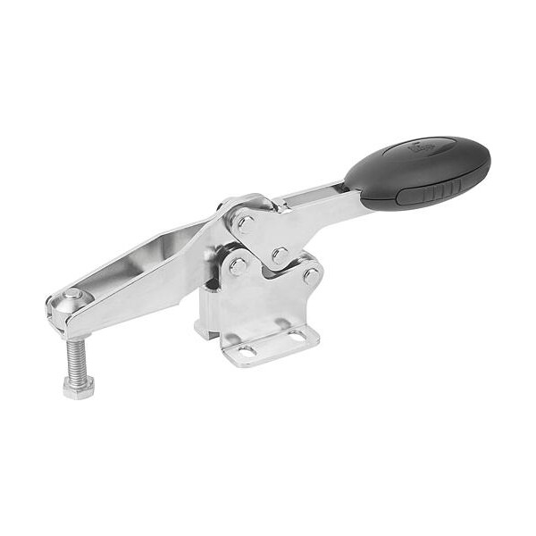 Kipp Horizontal Toggle Clamps with flat foot and adj. spindle, stainless K0660.104000 - main